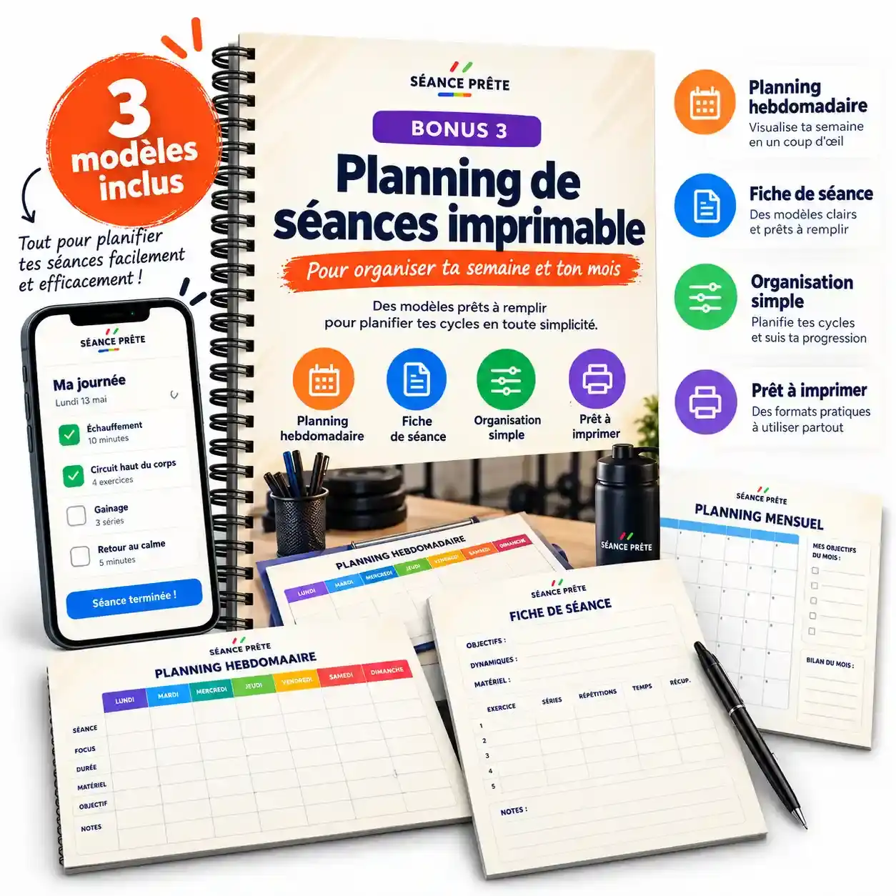 Bonus 3 : Planning de séances imprimable